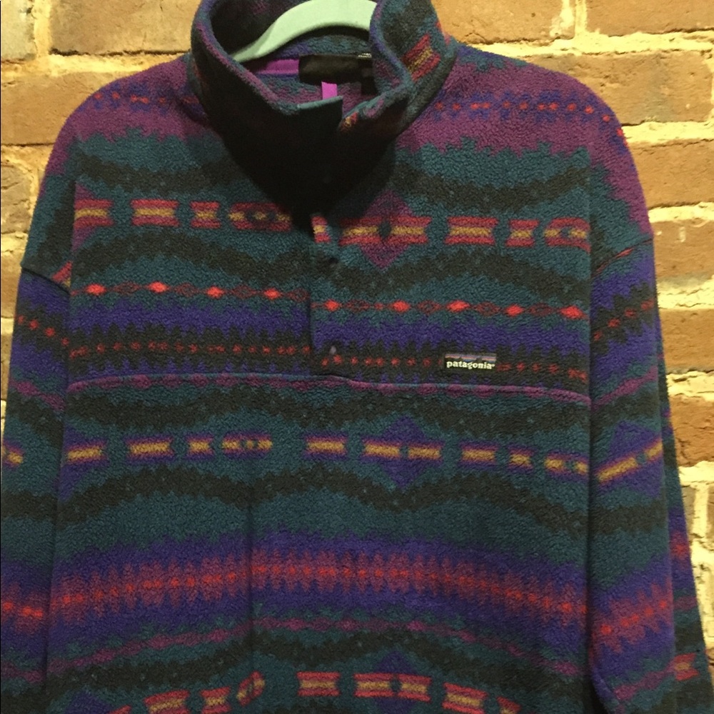 Tribal printed quarter button Patagonia Large
